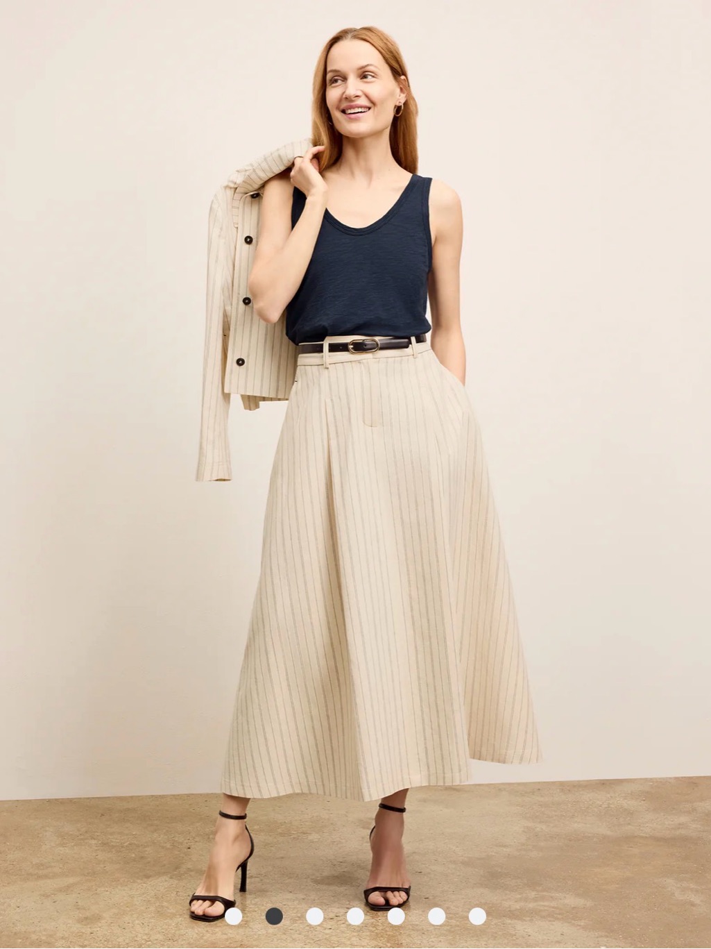 Mm.Lafleur Olia Linen Stripe Skirt